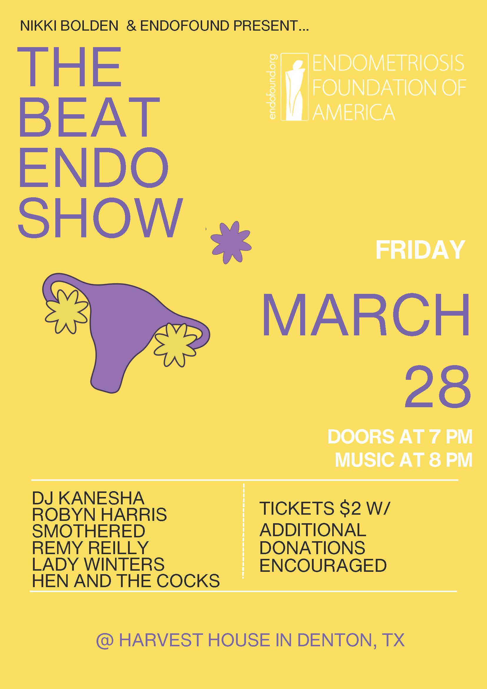 The Beat Endo Show: Texas Music Fundraiser for Endometriosis Awareness