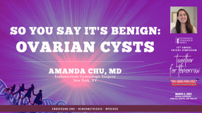 So you say it's Benign: Ovarian Cysts - Amanda Chu, MD?